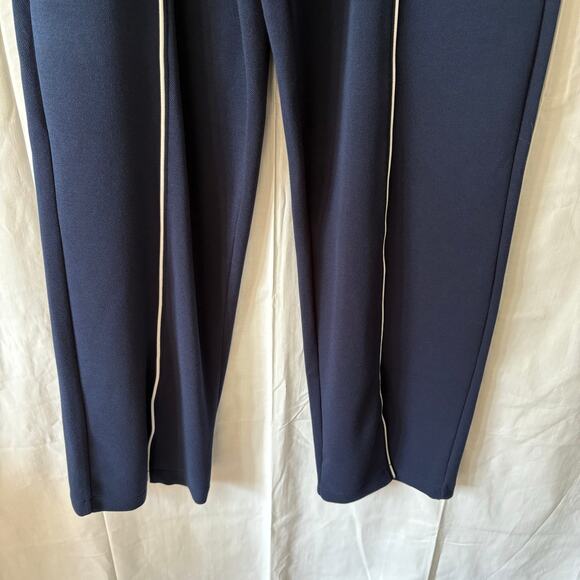 SPANX Navy AirEssentials Straight Leg Pique Pants - Picture 7 of 13